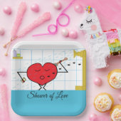 シャワー愛の流れ:ブライダルパーティ ペーパープレート (パーティー)