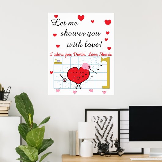 シャワー愛 ポスター (ホームオフィス)