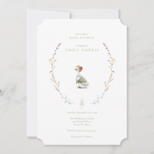 シャワー招待状 – ストーリーブックブルー 招待状 (正面)