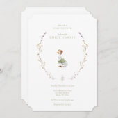 シャワー招待状 - 絵本ピンク 招待状 (正面/裏面)