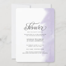 シャワー招待状 |薄紫水彩画