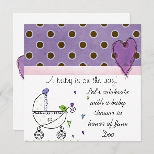 シャワー招待 招待状 (正面/裏面)