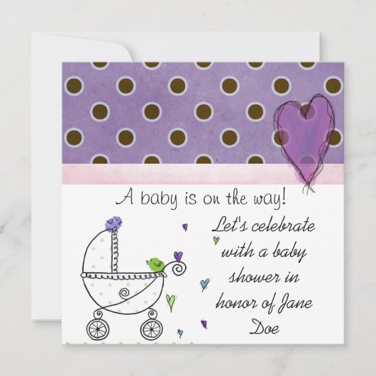 シャワー招待 招待状 (正面)