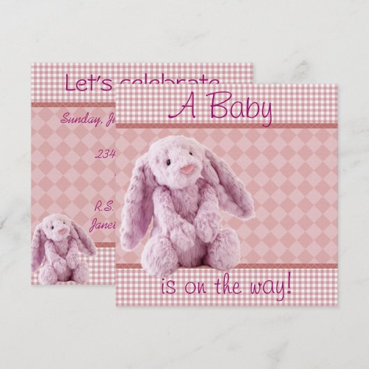 シャワー招待 招待状 (正面/裏面)