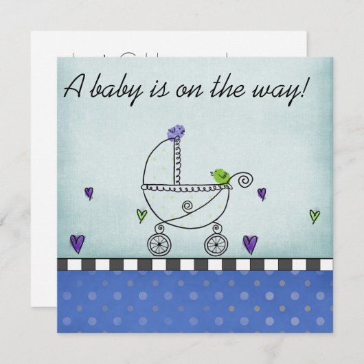 シャワー招待 招待状 (正面/裏面)