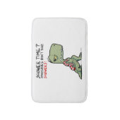 シャワー時間？タオルおもしろいTレックス恐竜の漫画 バスマット (正面縦)