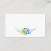 シャワー水色ブルーフローラ金ゴールドレジストリ挿入 エンクロージャーカード (裏面)