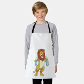 シャワー用タオル付きライオン エプロン (着用した状態)