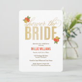 シャワー花嫁グリッター&フローラシャワー招待 招待状 (スタンド正面)