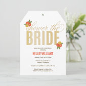 シャワー花嫁グリッター&フローラシャワー招待 招待状 (スタンド正面)