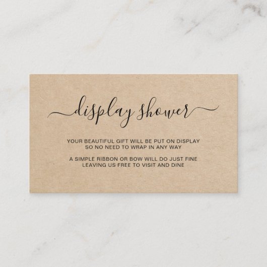 シャワー茶色の赤ちゃん男女兼用シャワーを表示 エンクロージャーカード (正面)