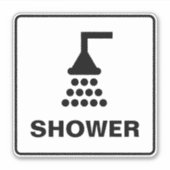 シャワー記号のビニールシール（プールまたはスパ） シール (正面)