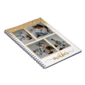 シャワー金ゴールドグリッター4 Photo Collage New Mom ノートブック (右側)