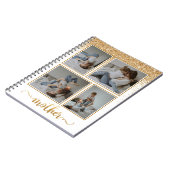 シャワー金ゴールドグリッター4 Photo Collage New Mom ノートブック (左側)