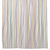 シャワー・カーテンかパステル調の色ストライプ シャワーカーテン (正面)