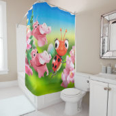 シャワー・カーテンのてんとう虫のフレンドリーで急なドラゴン シャワーカーテン (インサイチュ)