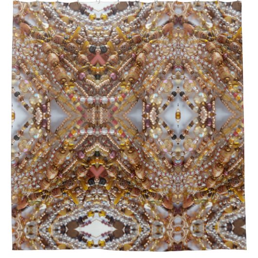 シャワー・カーテンの地球の調子のビードのプリント シャワーカーテン (正面)