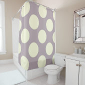 シャワー・カーテンの大きい円の点の紫色のクリーム シャワーカーテン (インサイチュ)