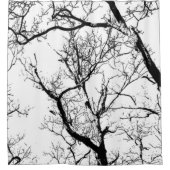 シャワー・カーテンの抽象芸術の白黒の月の木 シャワーカーテン (正面)