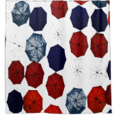 シャワー・カーテンの紫系統の白の傘 シャワーカーテン (正面)