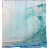 シャワー・カーテンを壊す太平洋の青い波 シャワーカーテン (正面)