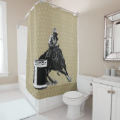 シャワー・カーテンを競争させるロデオの女性のカーボーイのバレル シャワーカーテン (インサイチュ)