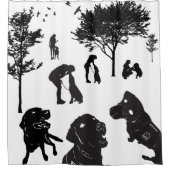 シャワー・カーテンサービス犬愛変化2 シャワーカーテン (正面)