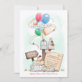 シャワー・バイ・メール 仮想ベイビーシャワー 風船 郵便箱 招待状