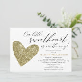 シャワー(メール別)黒モダン金ゴールド男女兼用 招待状 (スタンド正面)