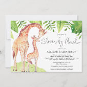 シャワー（メール）ママとベビーキリン水彩 招待状 (正面)