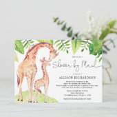 シャワー（メール）ママとベビーキリン水彩 招待状 (スタンド正面)