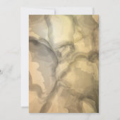 シャワー |黒エレガントと金ゴールドの大理石 招待状 (裏面)