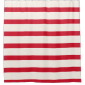 シャワ赤と白ーストライプのカーテン シャワーカーテン (正面)
