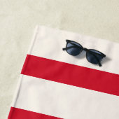 シャワ赤と白ーストライプのカーテン ビーチタオル (インサイチュ)