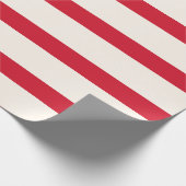 シャワ赤と白ーストライプのカーテン ラッピングペーパー (角)