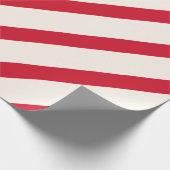 シャワ赤と白ーストライプのカーテン ラッピングペーパー (角)