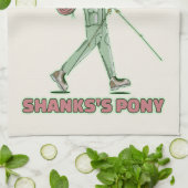 シャンクスのポニーおもしろいハイカー歩く キッチンタオル (折り畳み)