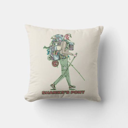 シャンクスのポニーおもしろいハイカー歩く クッション (正面)