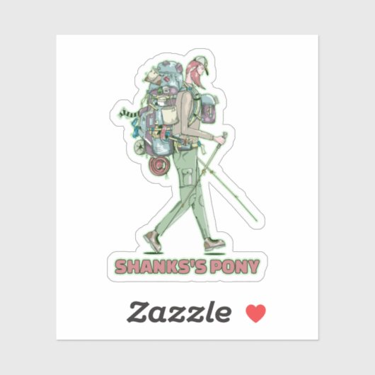 シャンクスのポニーおもしろいハイカー歩く シール (シート)