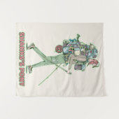 シャンクスのポニーおもしろいハイカー歩く タペストリー (正面(横))