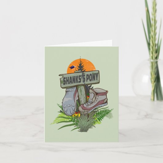 シャンクスのポニーの古いハイキングブーツ カード (正面)