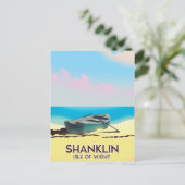 シャンクリン、ワイト島のヴィンテージ旅行ポスター ポストカード (スタンド正面)