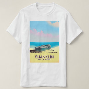 シャンクリン、ワイト島のヴィンテージ旅行ポスター Tシャツ