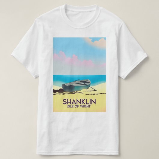 シャンクリン、ワイト島のヴィンテージ旅行ポスター Tシャツ (デザイン正面)