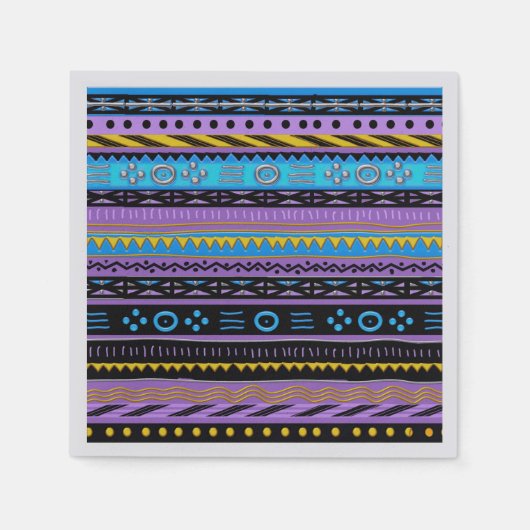 シャングオアフリカパターンミックス スタンダードカクテルナプキン (正面)