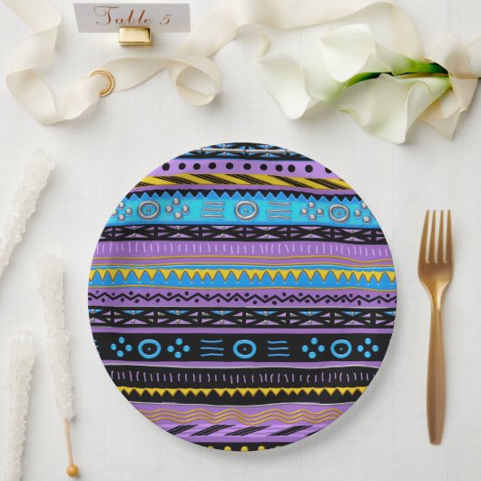 シャングオモダンアフリカプリント紙プレート ペーパープレート (ウェディング)