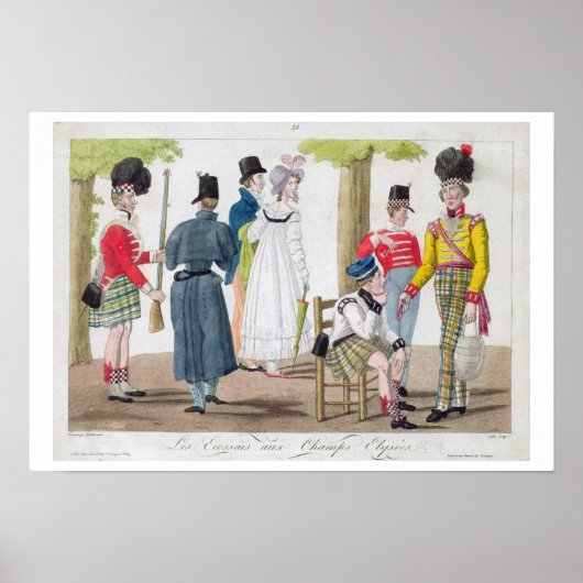 シャンゼリゼに刻まれたスコットランド人、ジュウの彫刻 ポスター (正面)