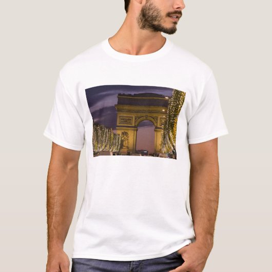シャンゼリゼのクリスマスイルミネーション Tシャツ (正面)