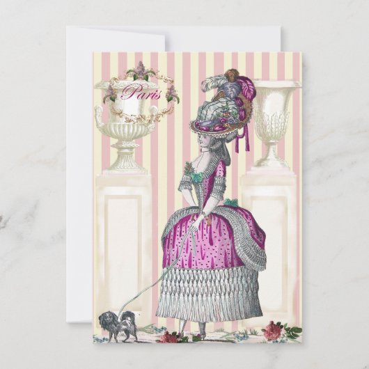 シャンゼリゼの朝の散歩 招待状 (正面)