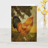 シャンティクレアの空白の雄鶏グリーティングカード カード (黄色い花)